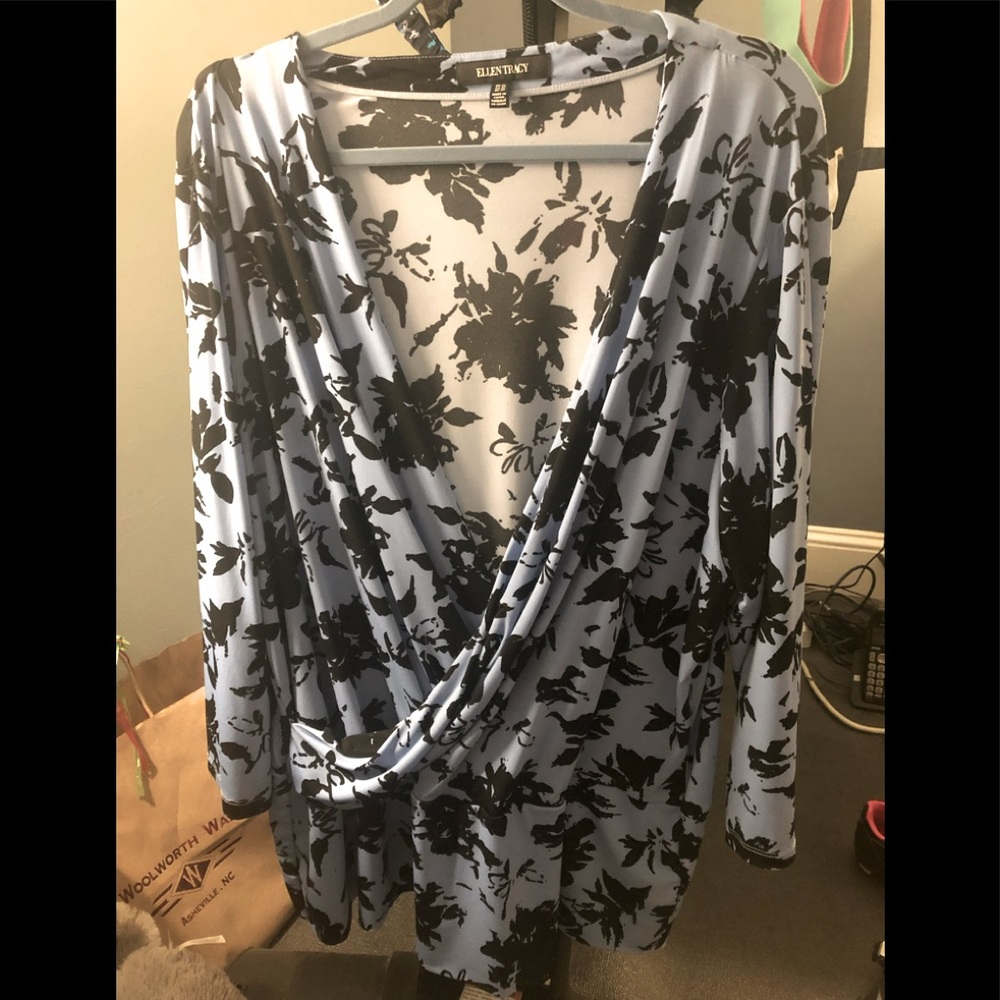 Plus size wrap blouse